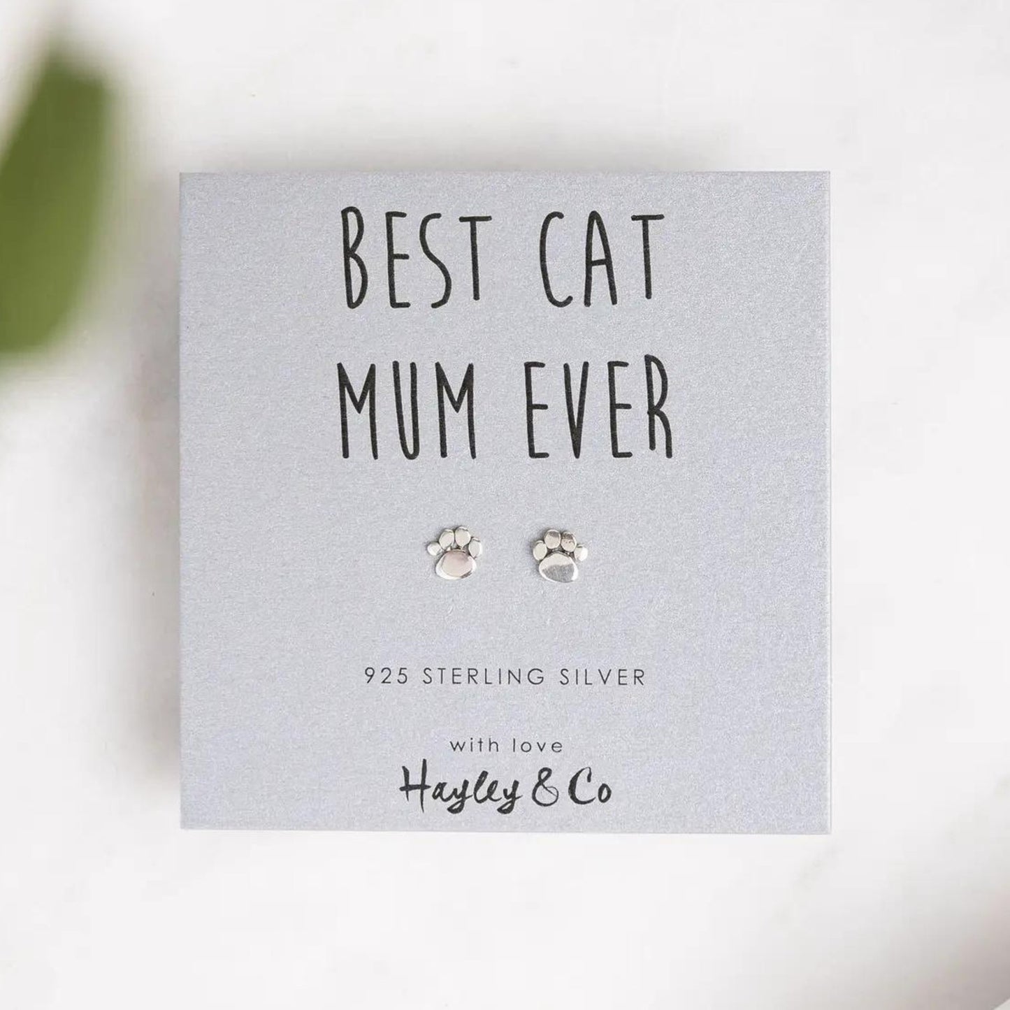Best Cat Mum Silver Paw Earrings - The Little Jewellery Company