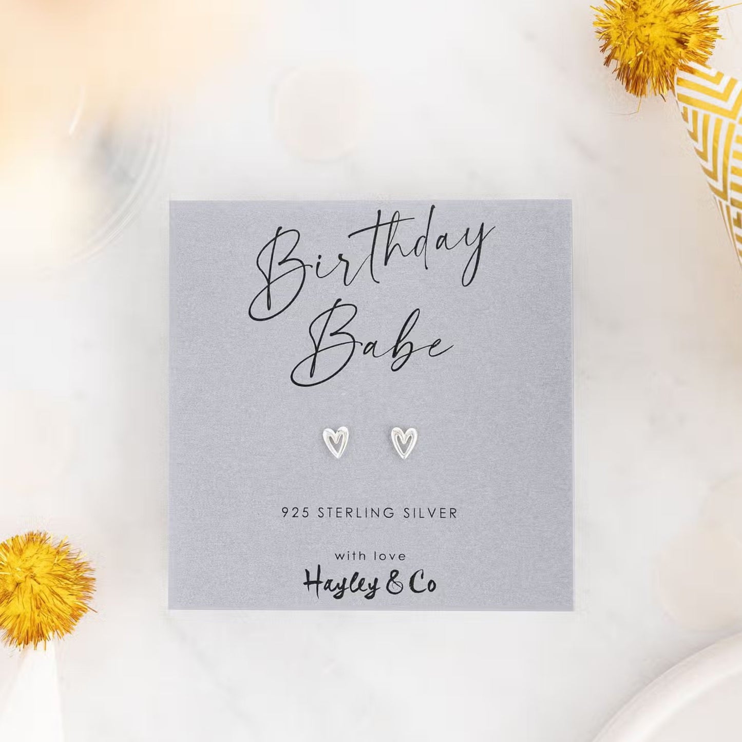Birthday Babe Sterling Silver Earrings - The Little Jewellery Company