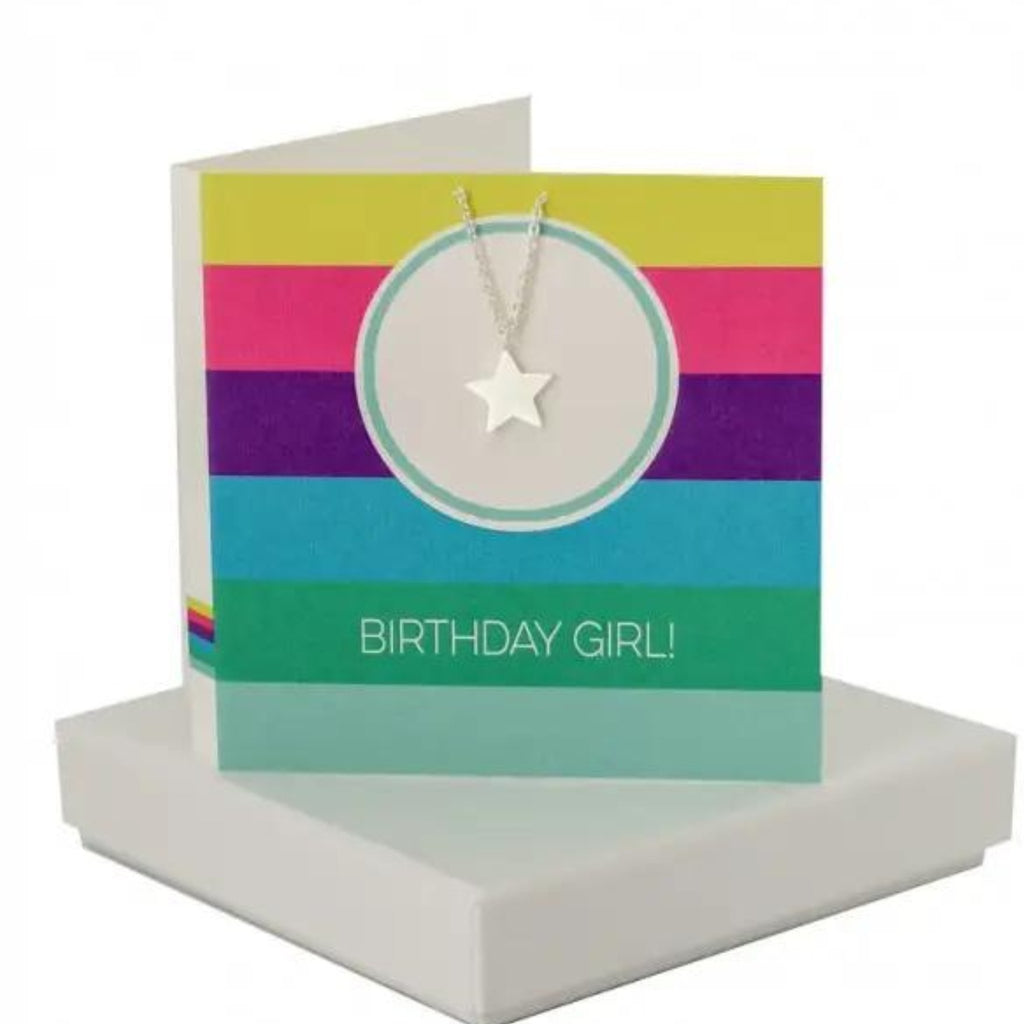 ‘Birthday Girl' Circle Card with Star Necklace - The Little Jewellery Company