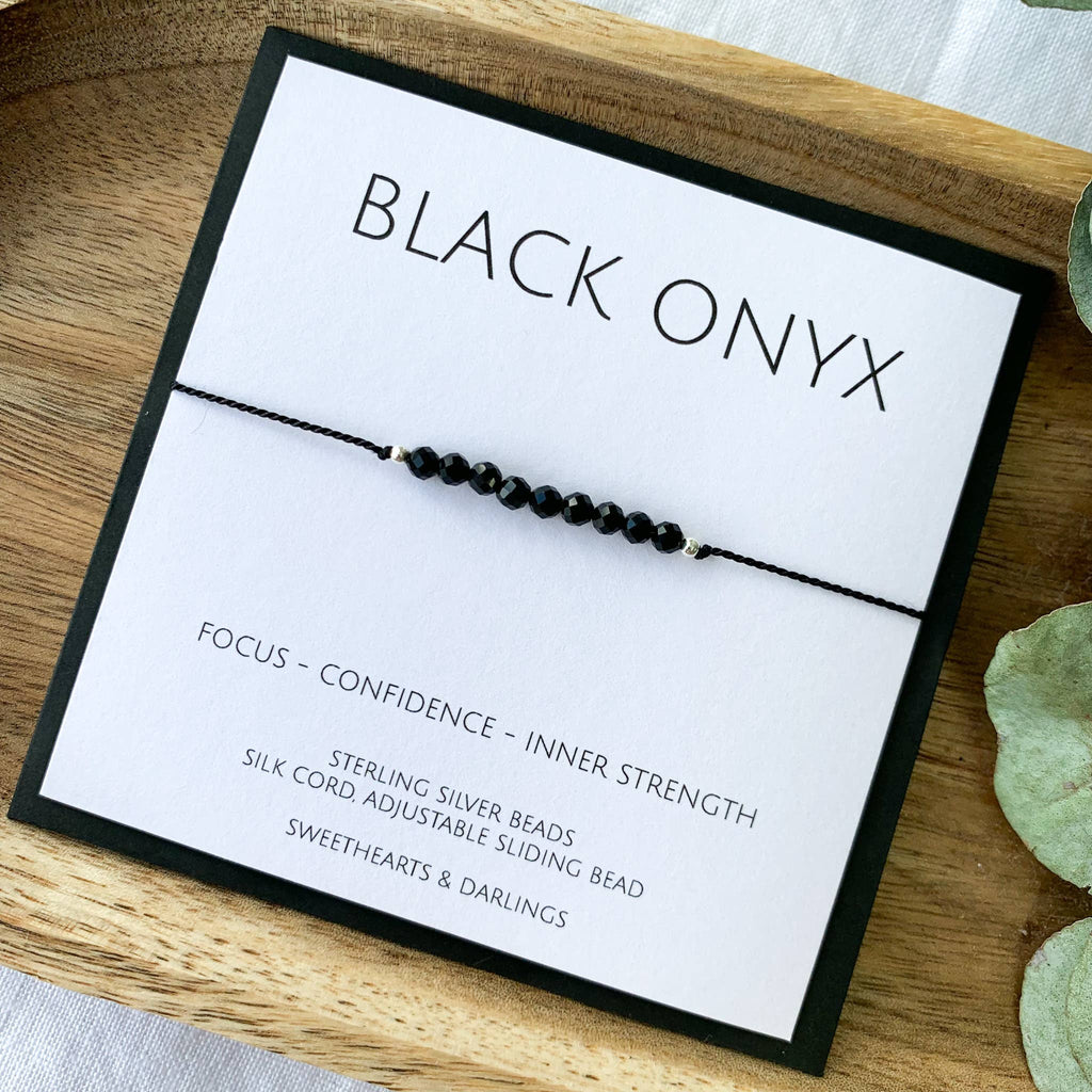 Black Onyx Silk Bracelet - The Little Jewellery Company