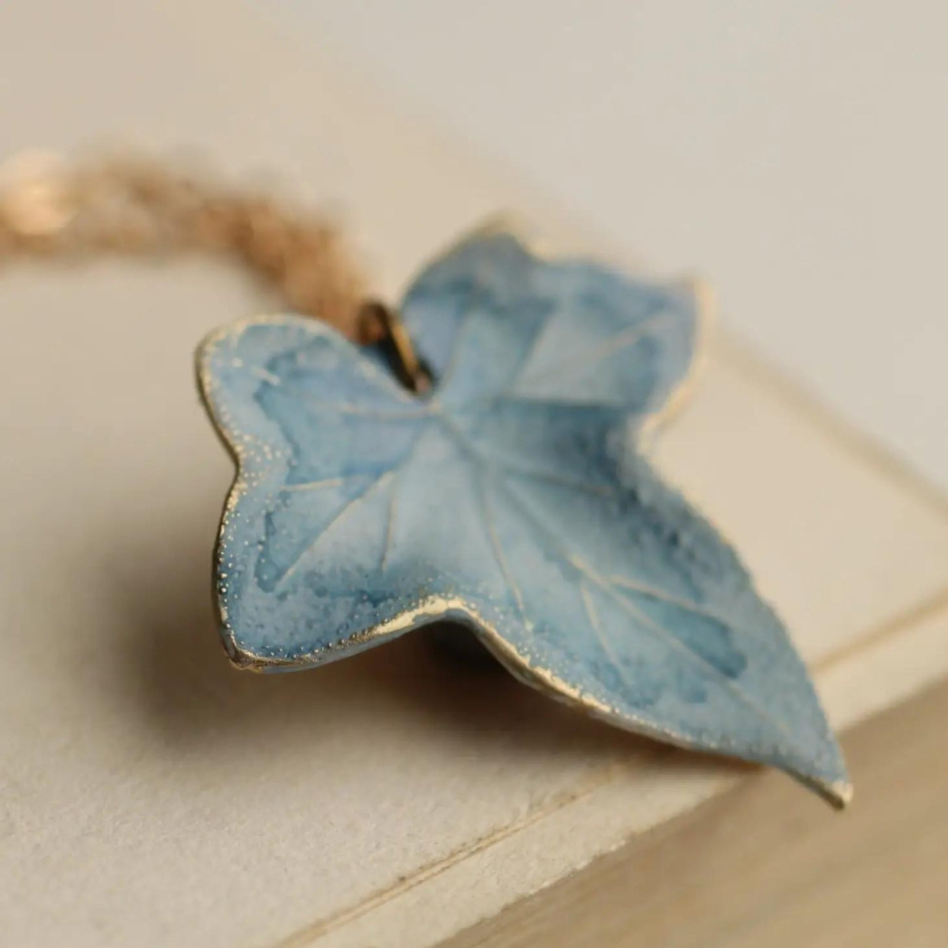 Blue Ivy Leaf Necklace - The Little Jewellery Company