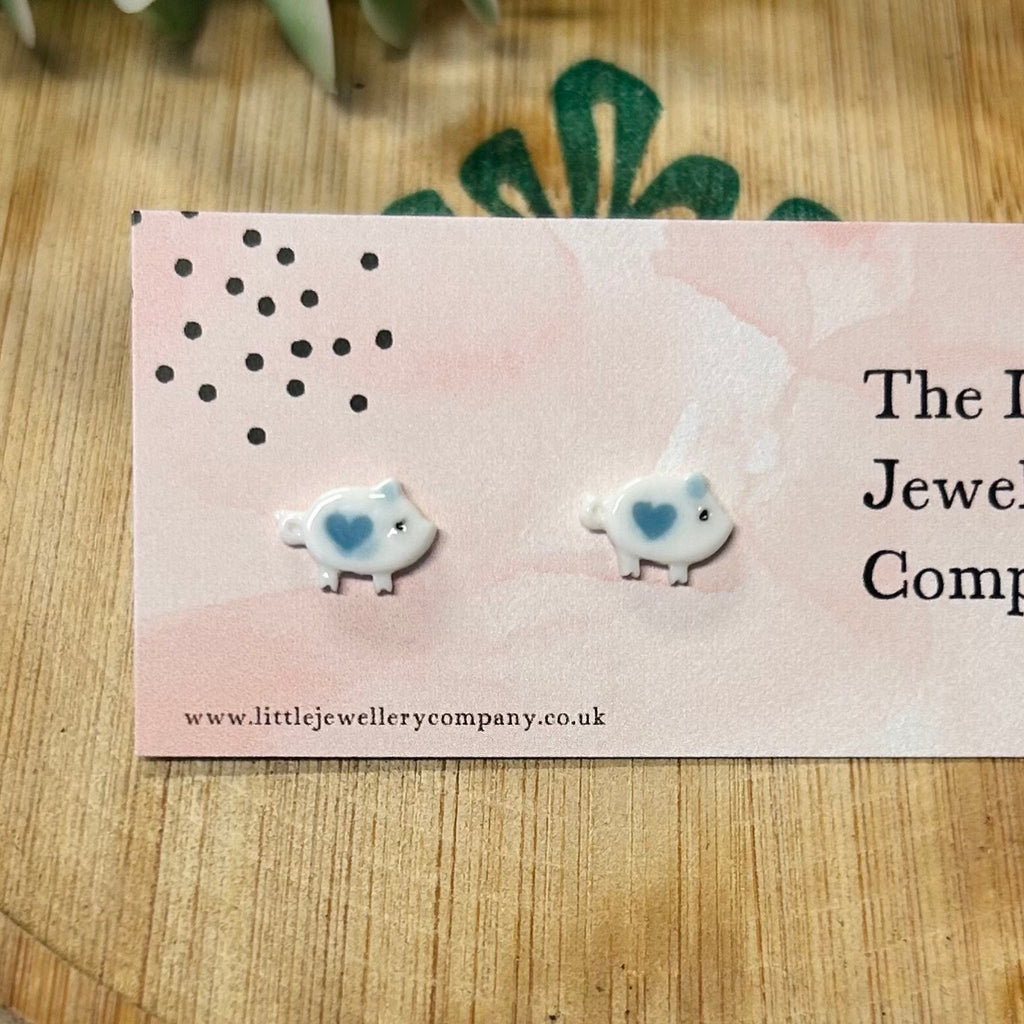 Blue Piggy Studs - The Little Jewellery Company