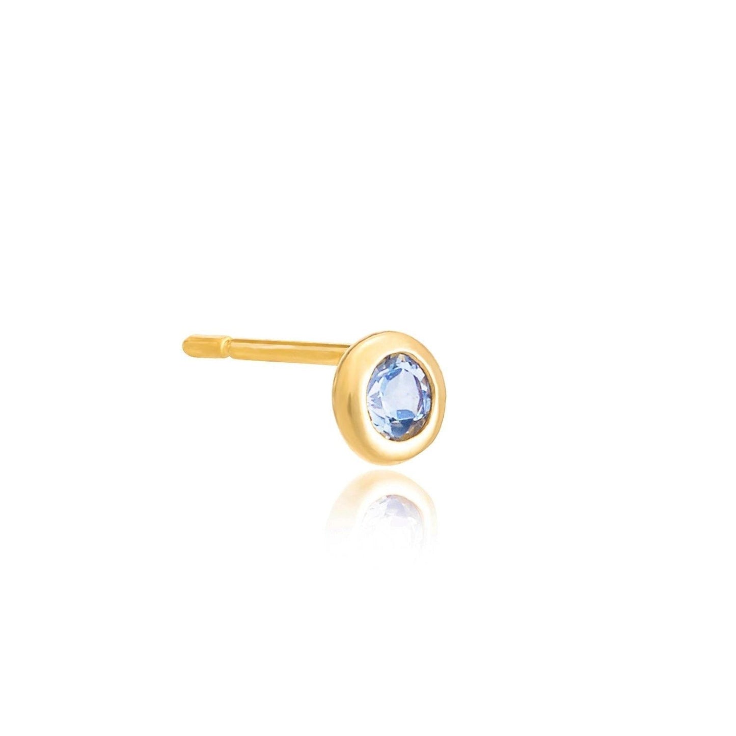 Blue Topaz Round Gemstone Studs - The Little Jewellery Company