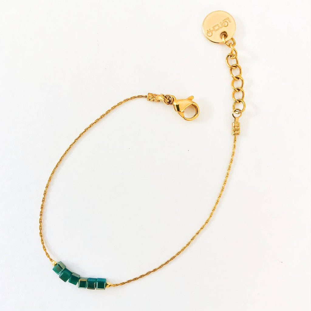Bracelet Simply Square Green - The Little Jewellery Company