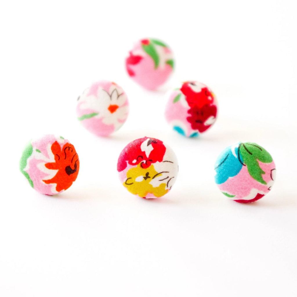 Button Stud Earrings - California Bloom - The Little Jewellery Company