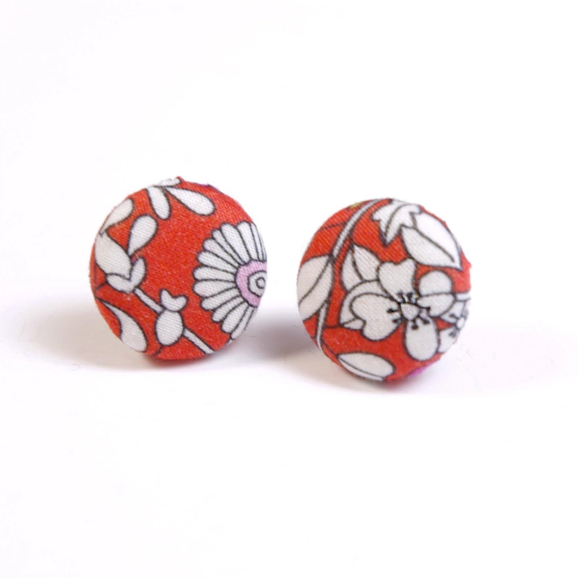 Button Stud Earrings - June's Meadow - The Little Jewellery Company