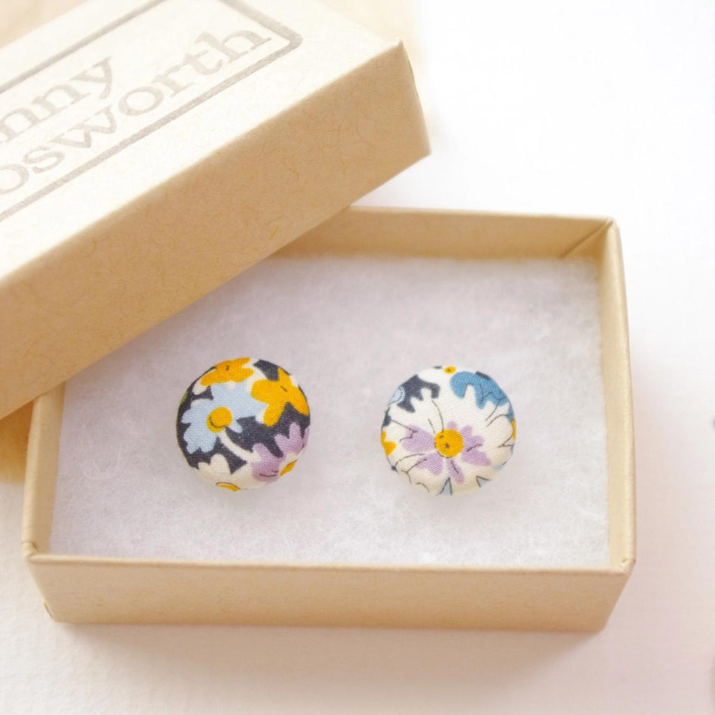 Button Stud Earrings - Libby - The Little Jewellery Company