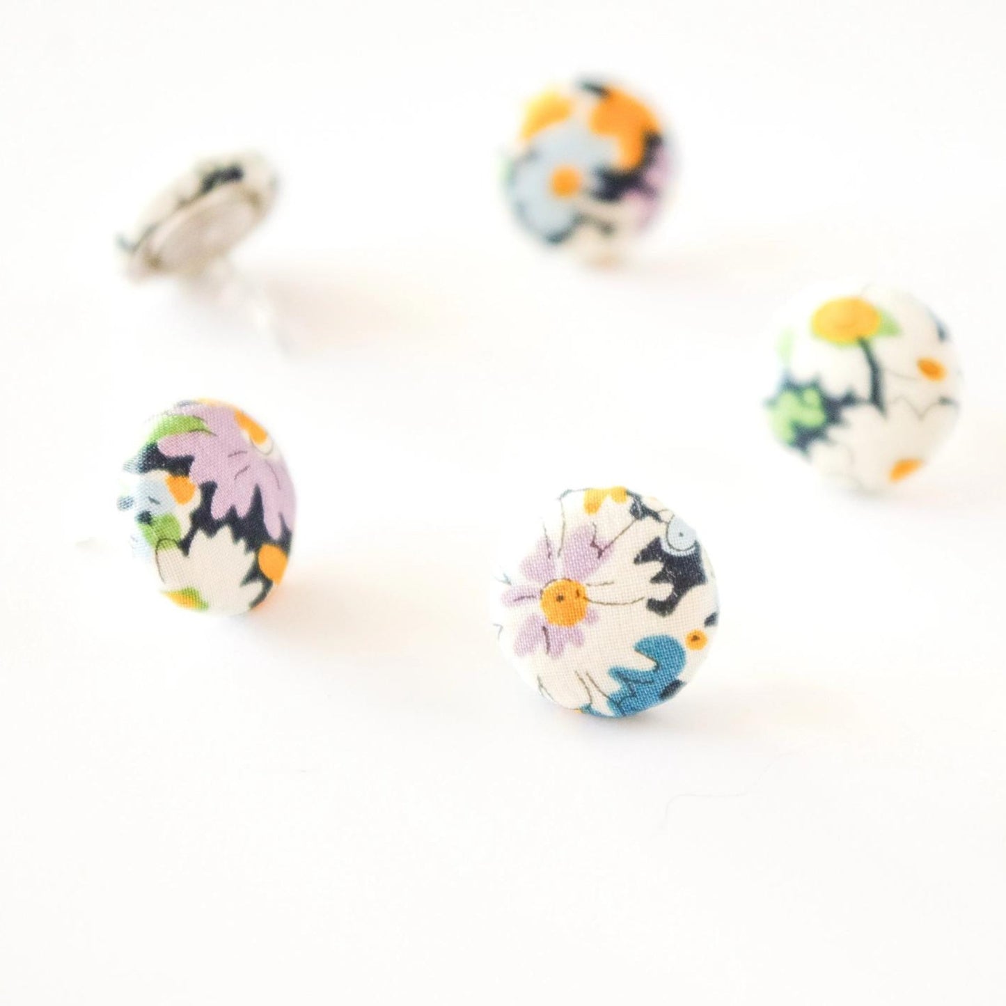 Button Stud Earrings - Libby - The Little Jewellery Company