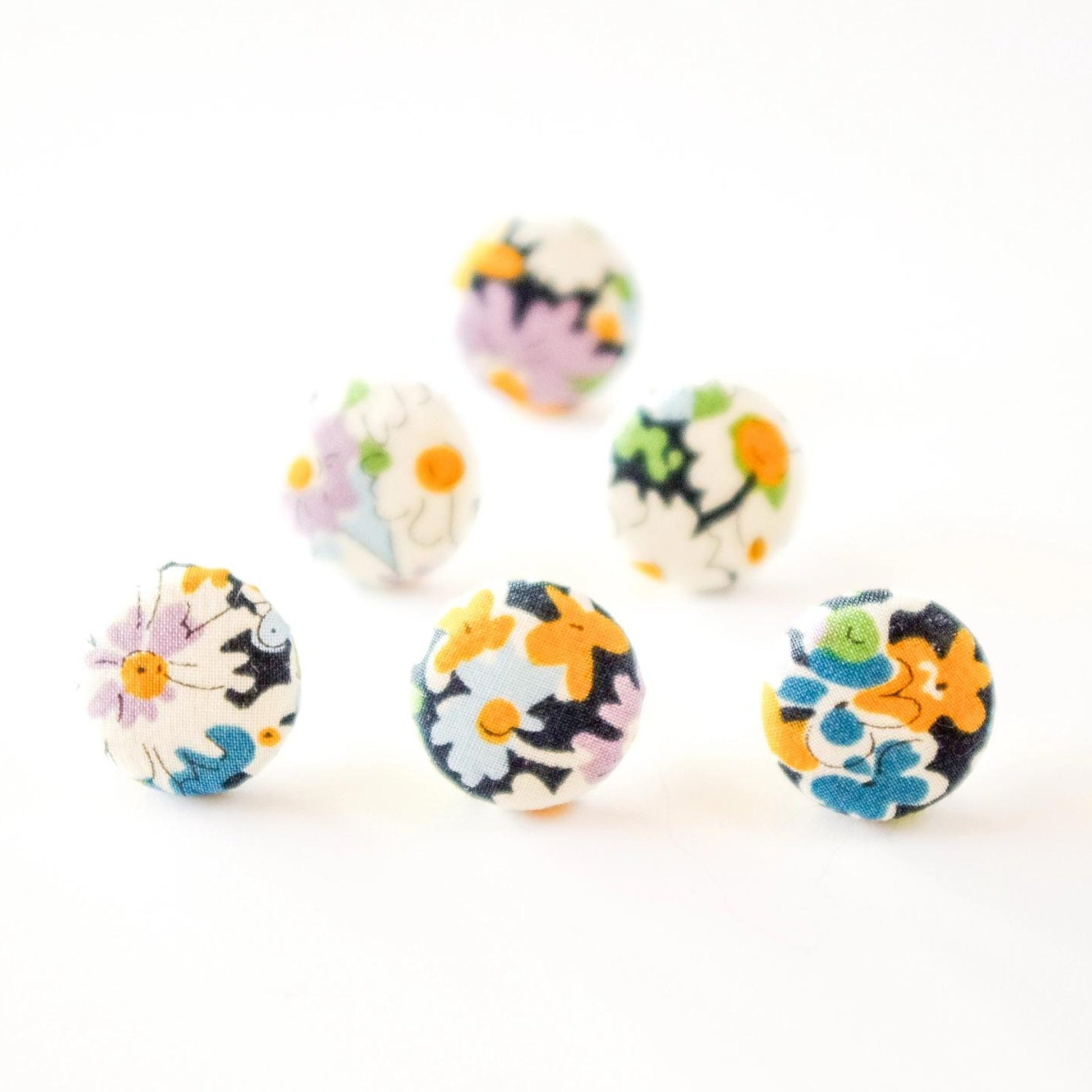 Button Stud Earrings - Libby - The Little Jewellery Company