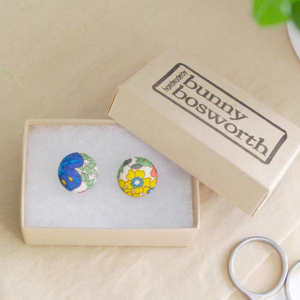 Button Stud Earrings - Margaret Annie - The Little Jewellery Company