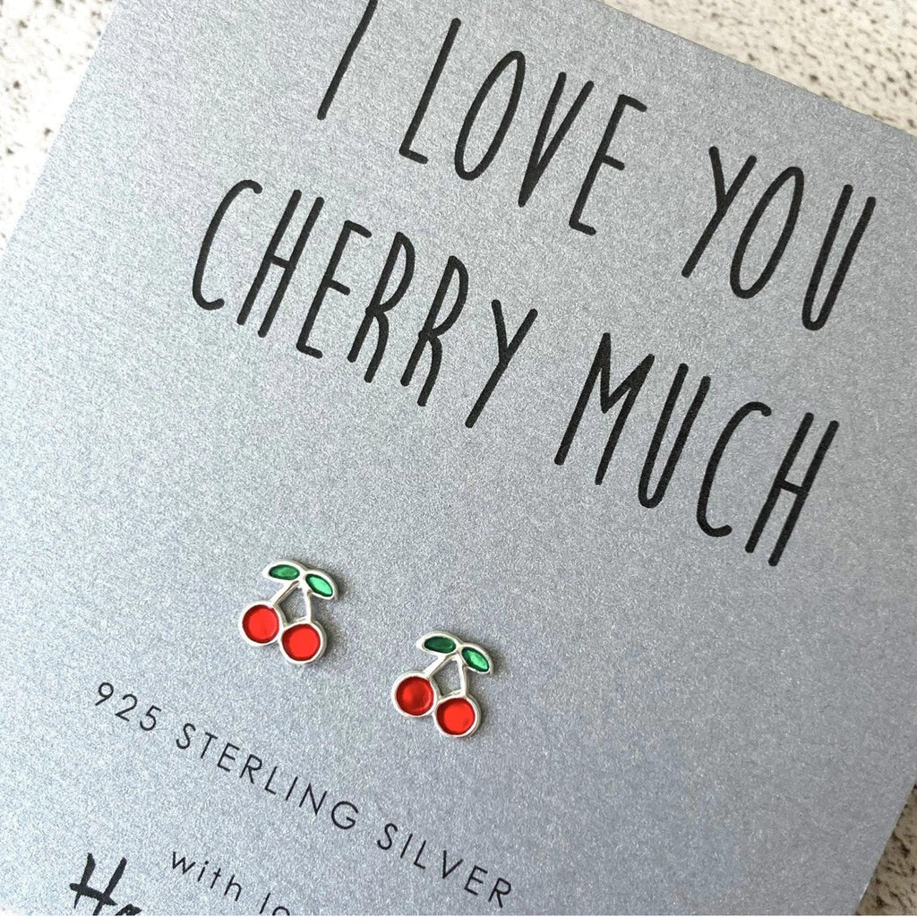Cherry Sterling Silver Earrings - The Little Jewellery Company