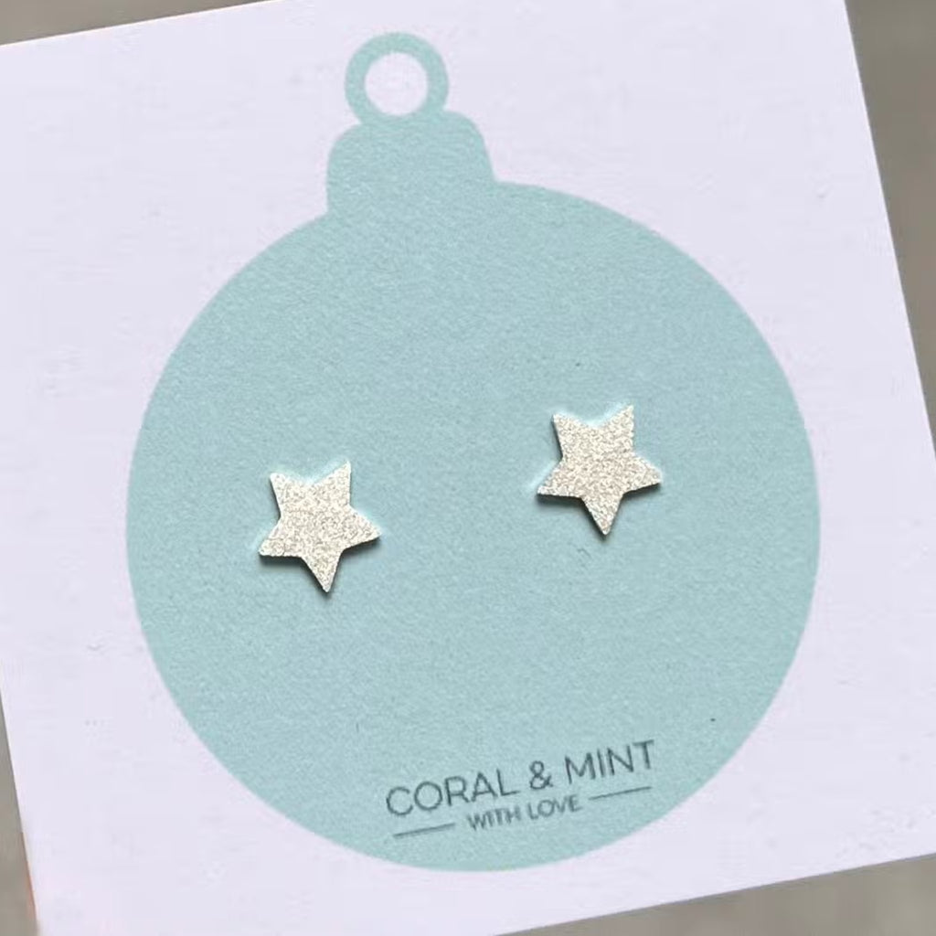 Christmas Bauble - Silver Sparkly Stars - The Little Jewellery Company