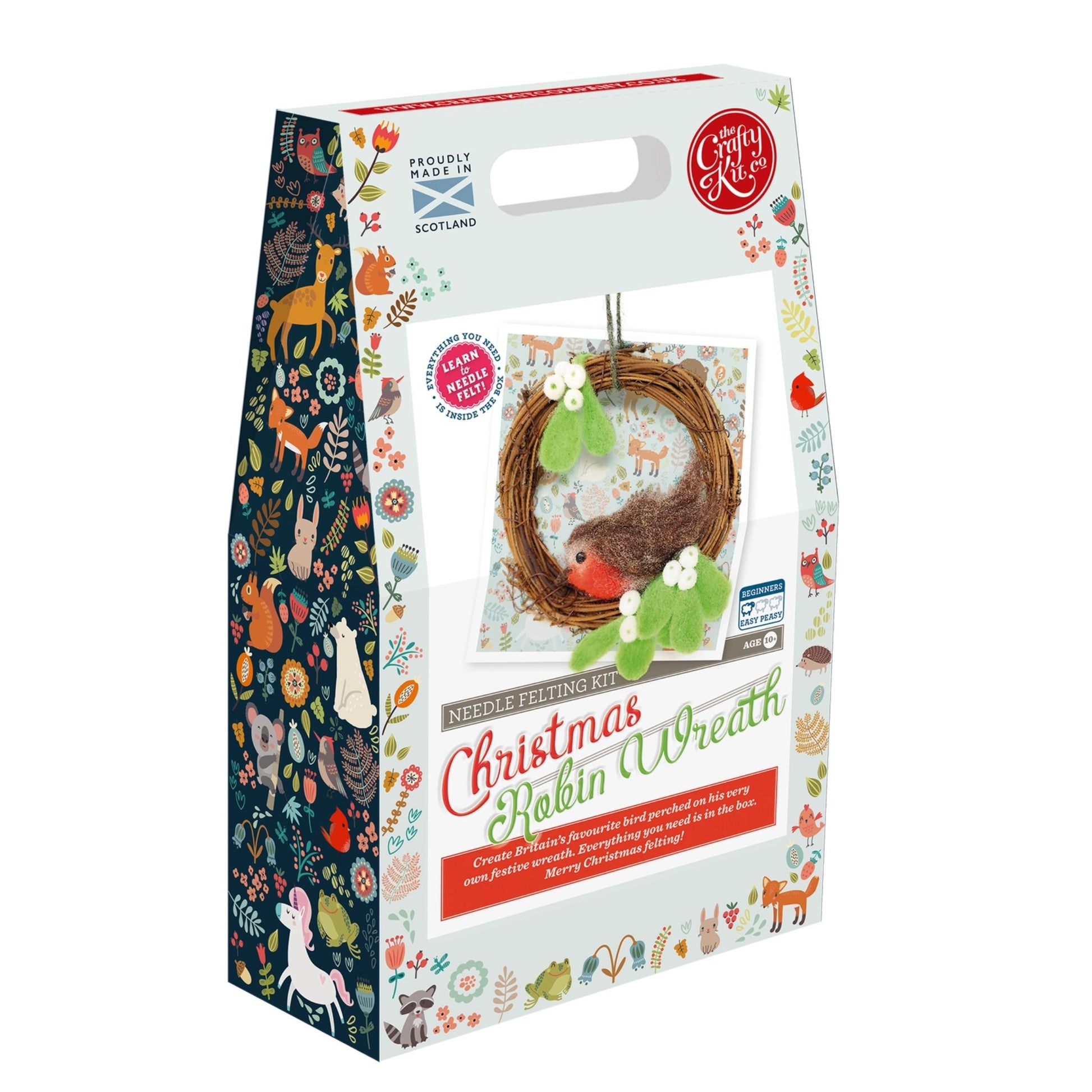 Christmas Robin Wreath Needle Felting Craft Kit - The Little Jewellery Company