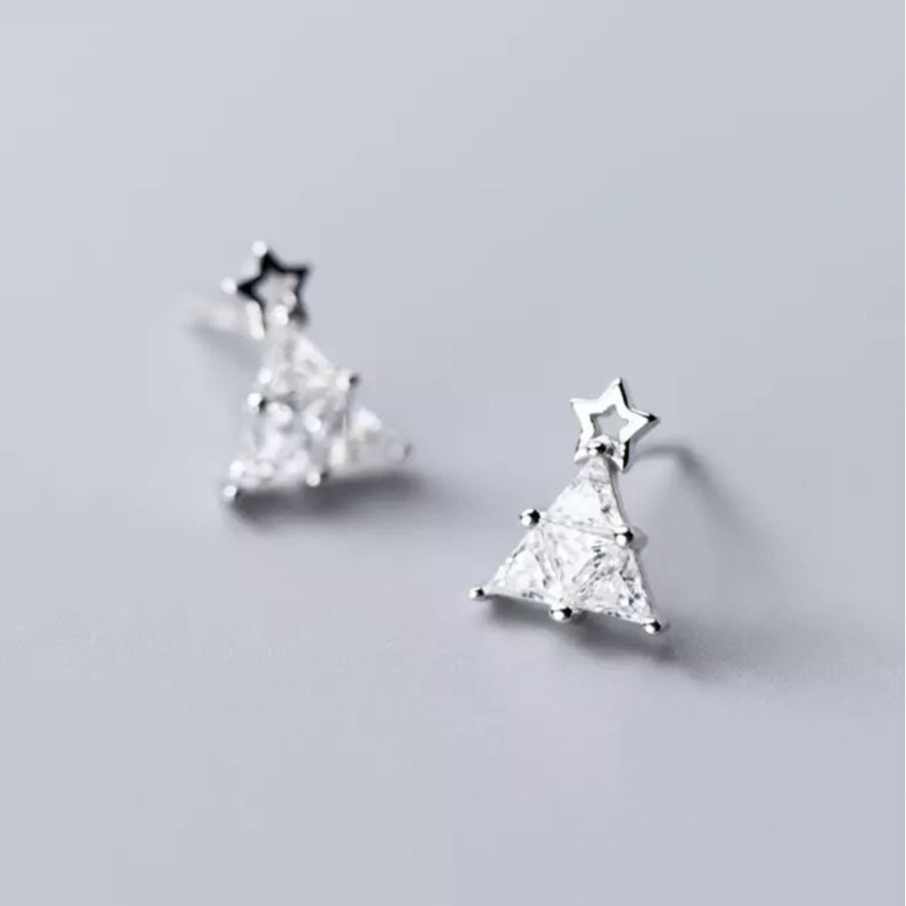 Christmas Tree Studs - Sterling Silver - The Little Jewellery Company