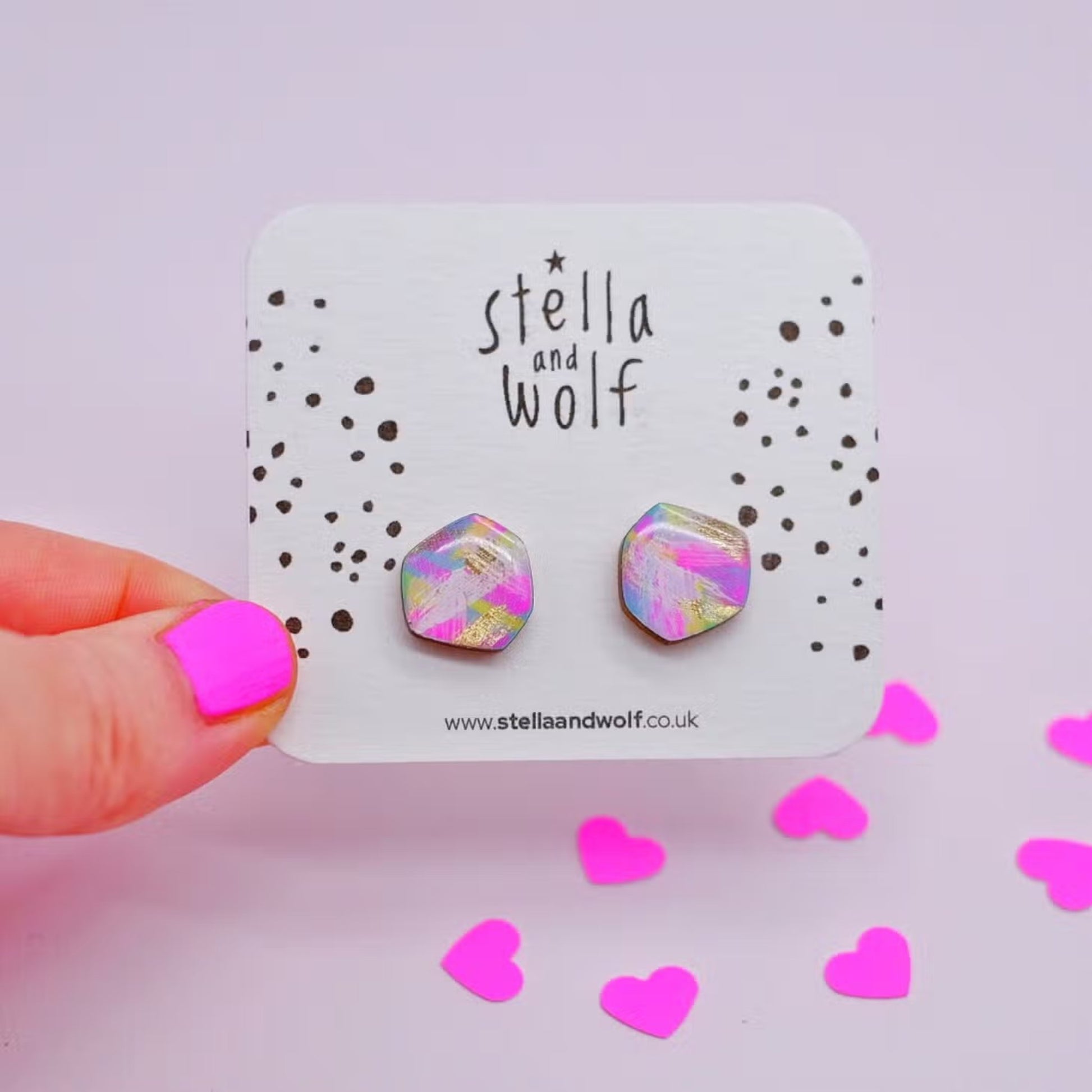 Colourful Abstract Studs - The Little Jewellery Company