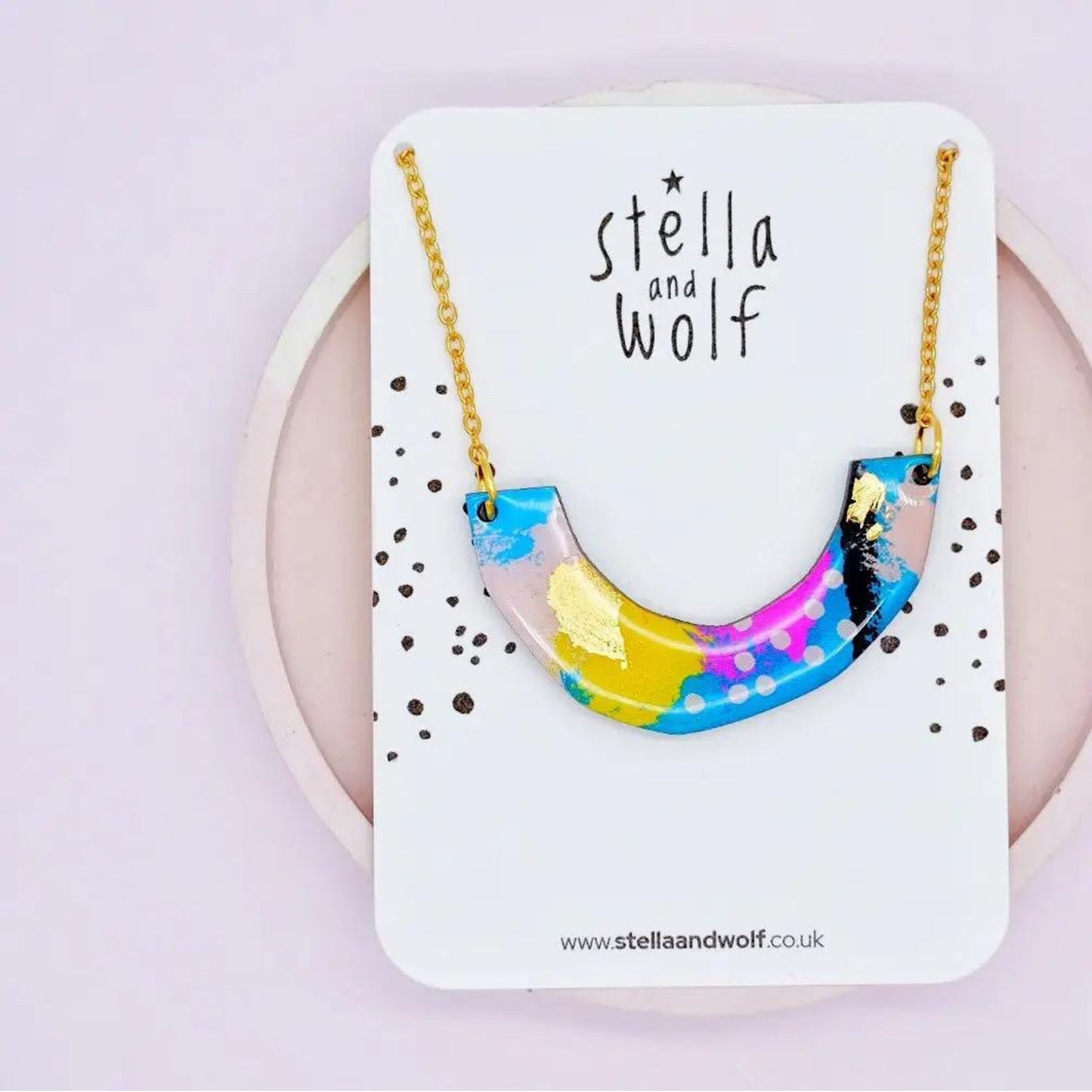 Colourful Geometric Statement Necklace - The Little Jewellery Company