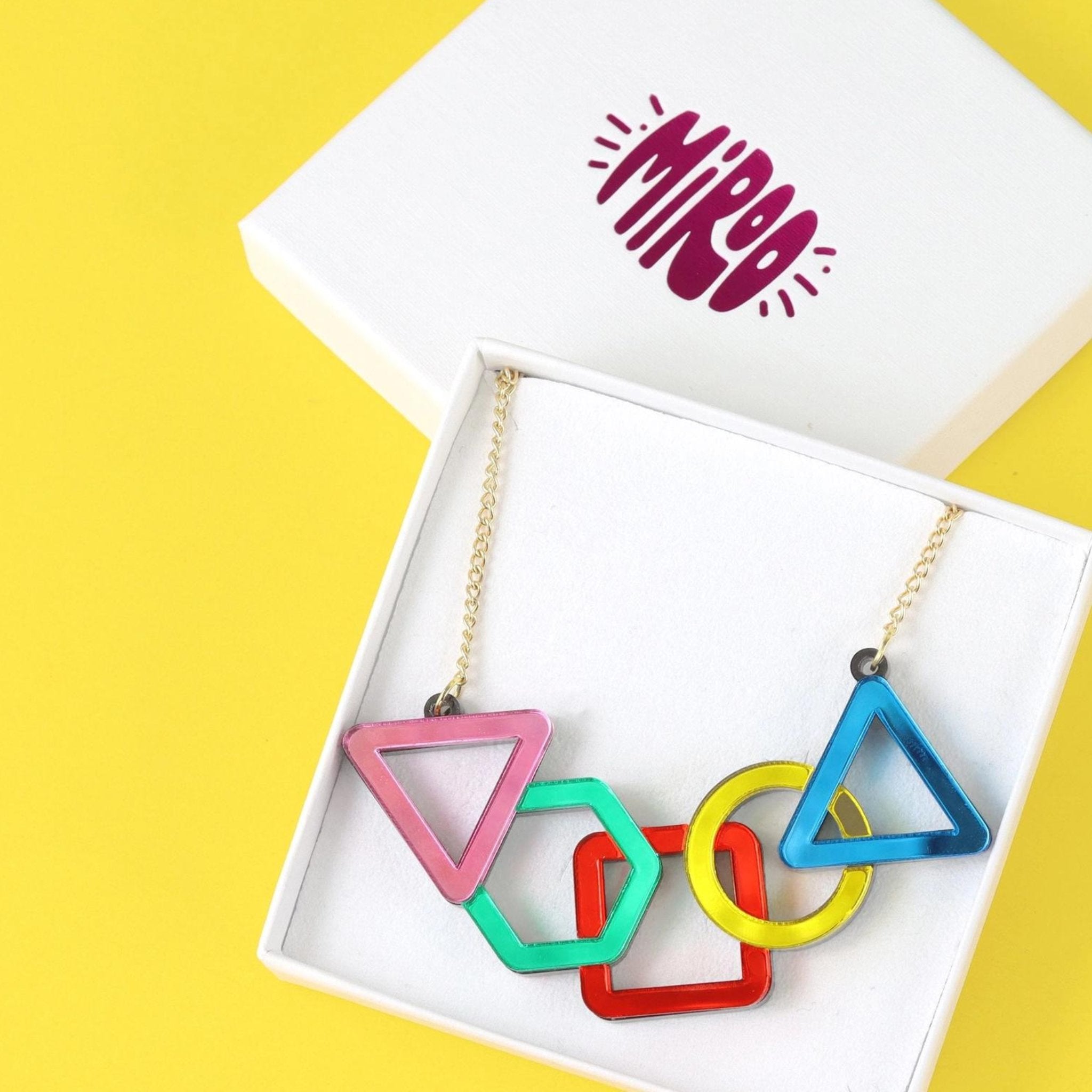 Colourful Mirror Shapes Necklace