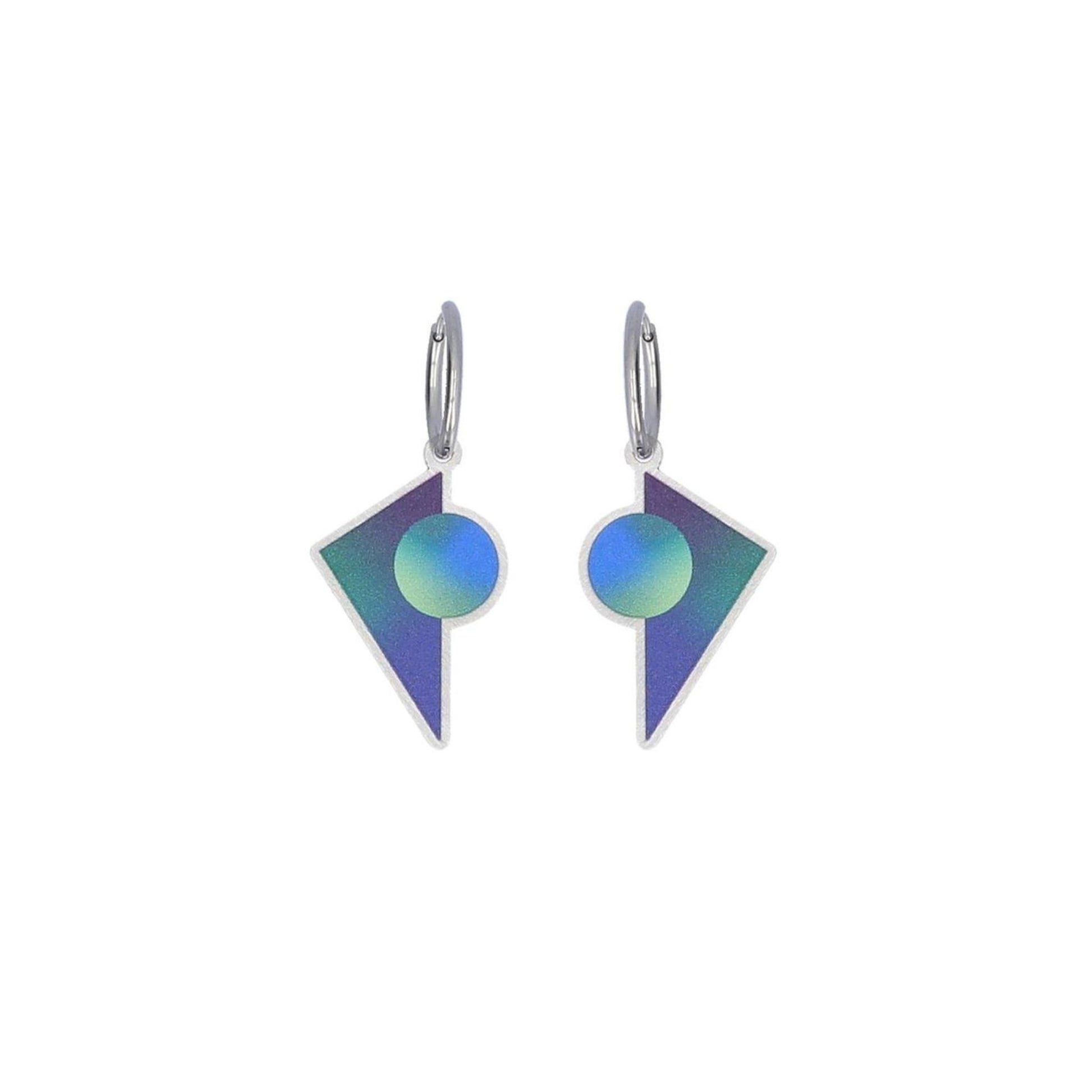 Cosmic Triangle Earrings Space Blue - The Little Jewellery Company