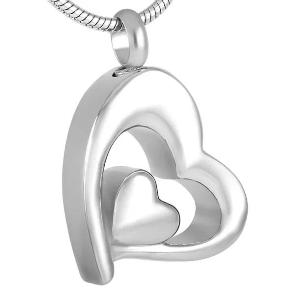 Cremation Locket - Double Heart