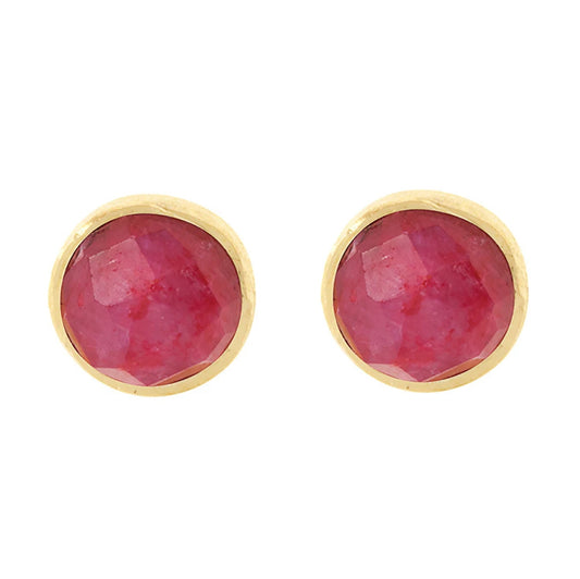 Cupcake Red Silliamanite Stud Earrings - The Little Jewellery Company