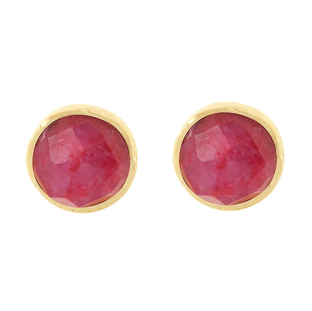 Cupcake Red Silliamanite Stud Earrings - The Little Jewellery Company