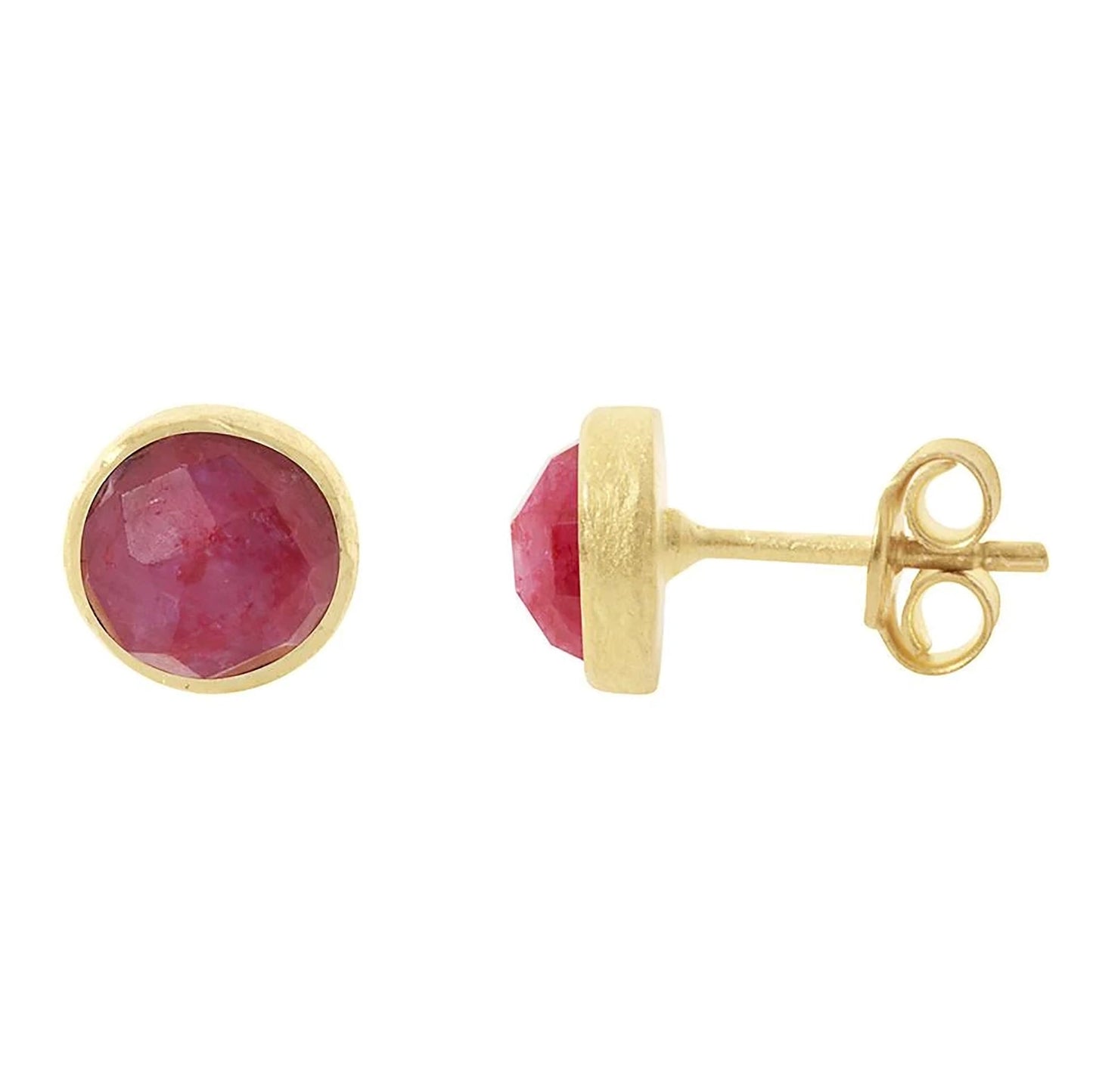 Cupcake Red Silliamanite Stud Earrings - The Little Jewellery Company