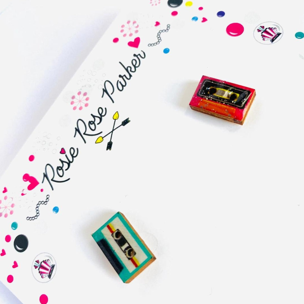 Cute Cassette Tape Retro Studs - The Little Jewellery Company