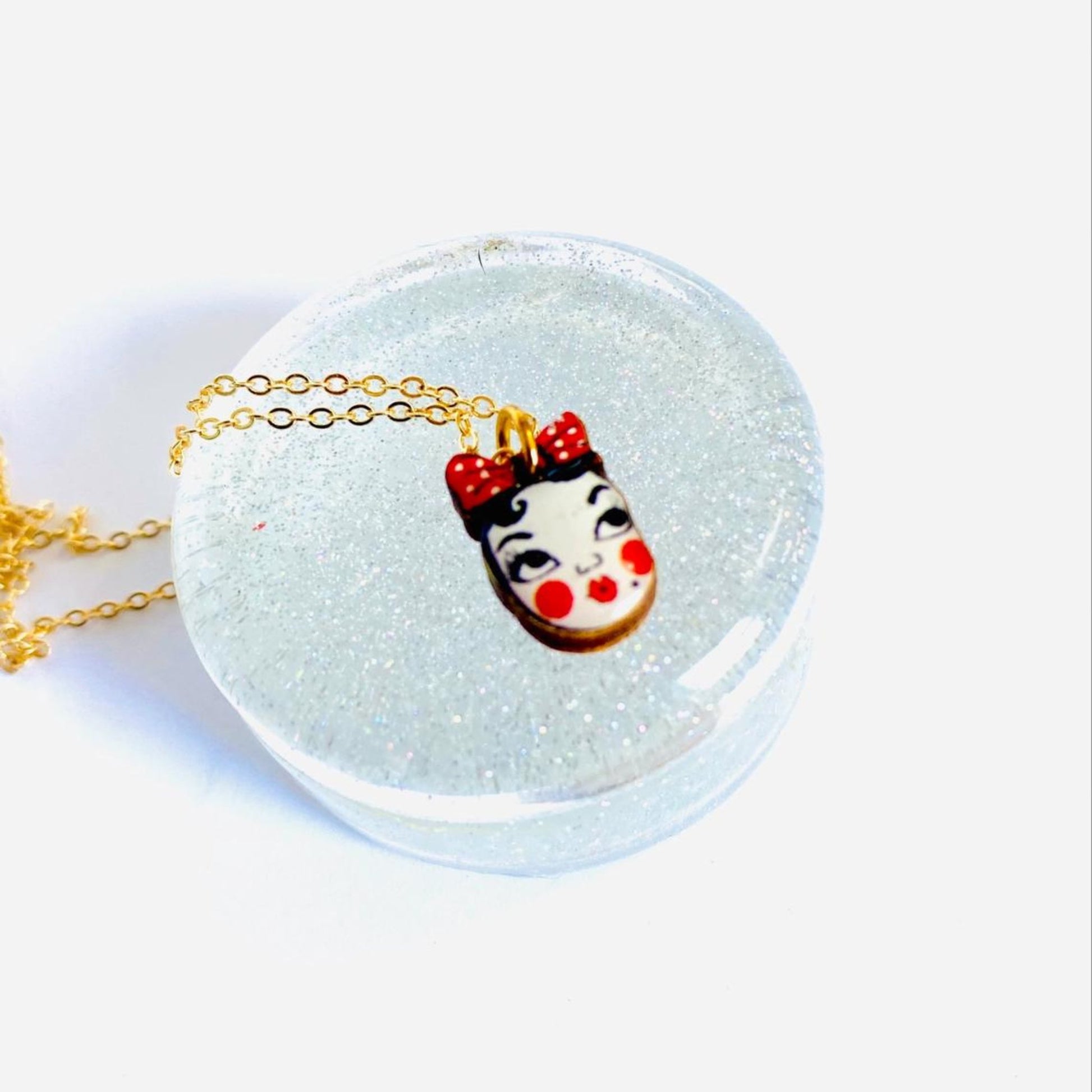 Cute Retro Face Pendant - The Little Jewellery Company
