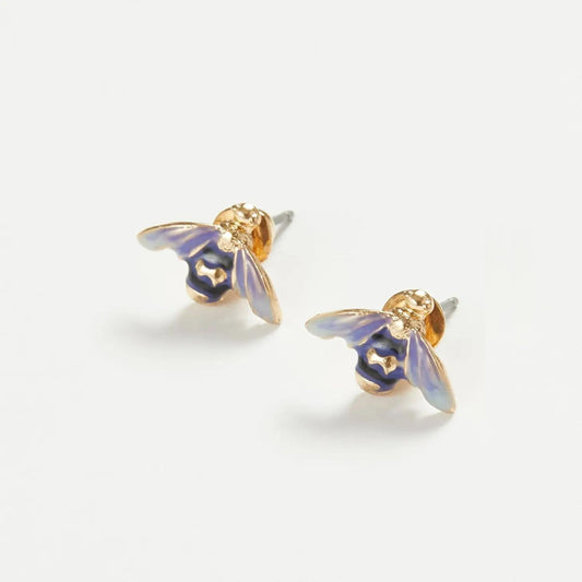 Enamel Bee Earrings - The Little Jewellery Company
