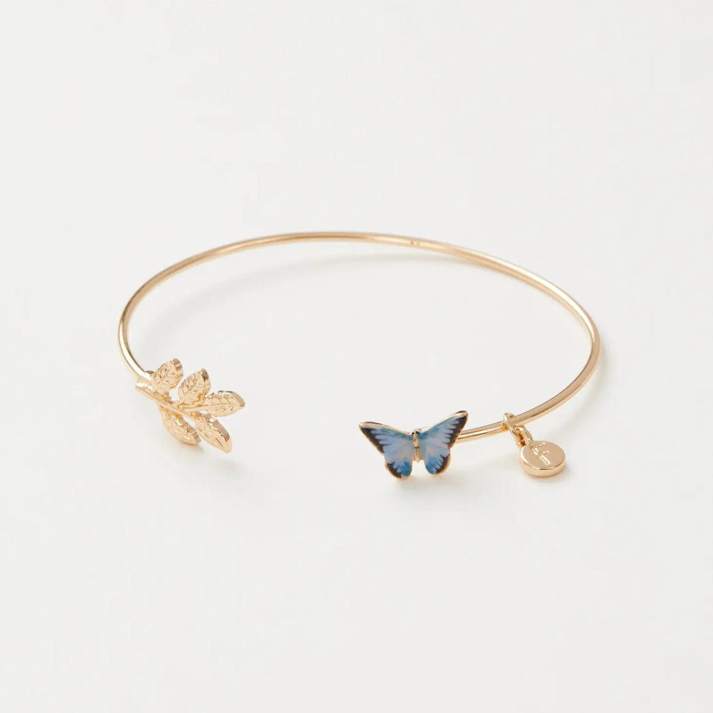 Enamel Blue Butterfly Bangle - The Little Jewellery Company