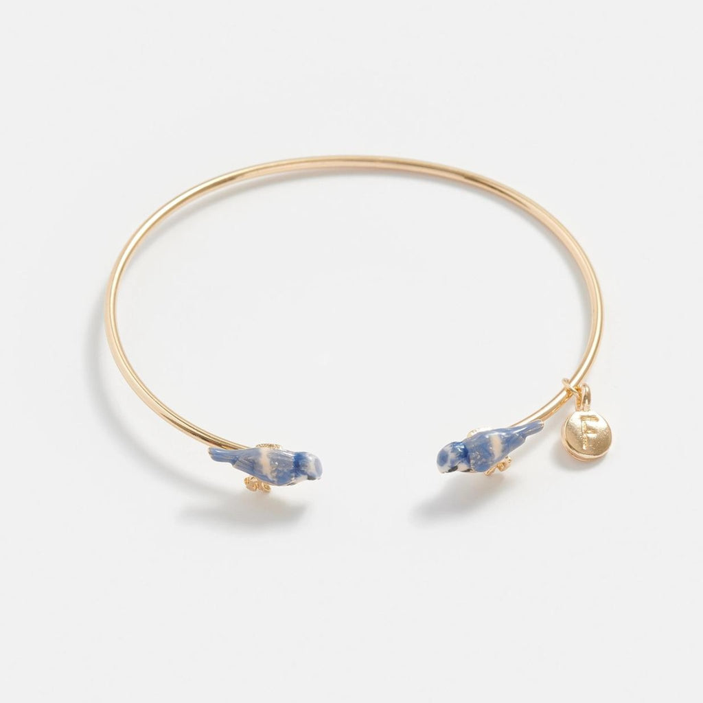 Enamel Blue Tit Bangle - The Little Jewellery Company