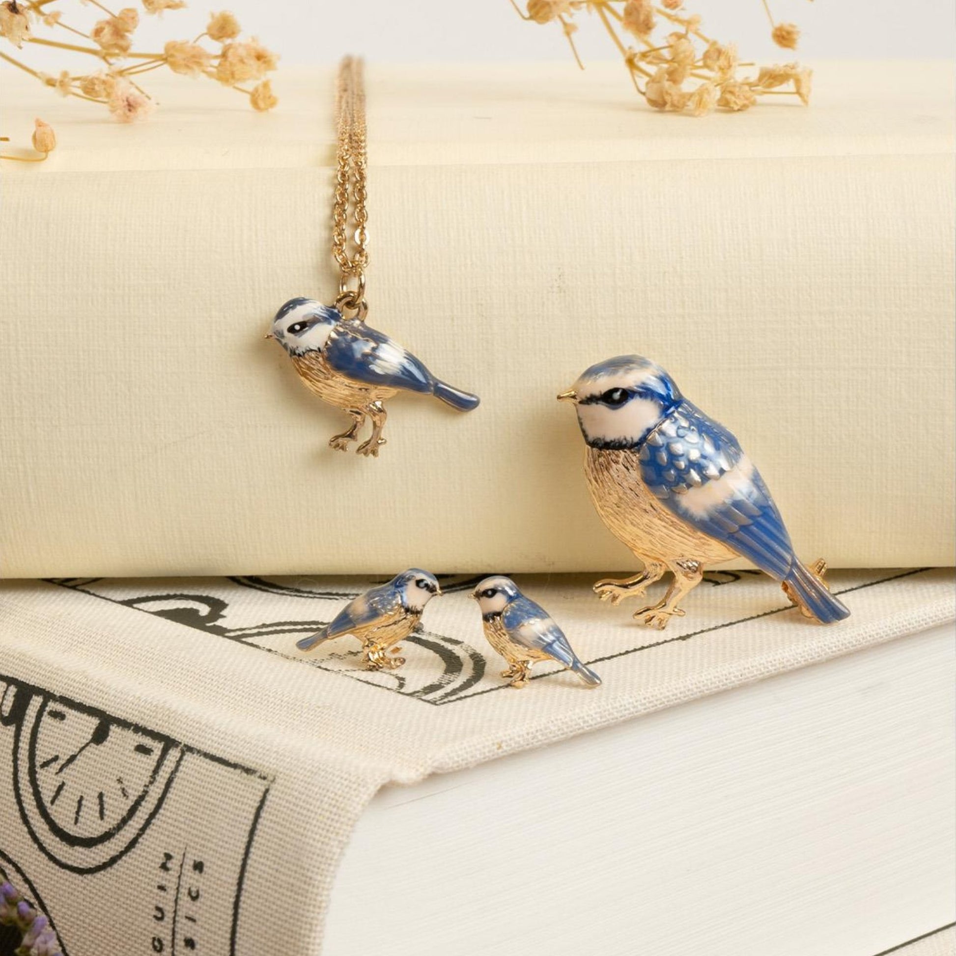 Enamel Blue Tit Necklace - The Little Jewellery Company