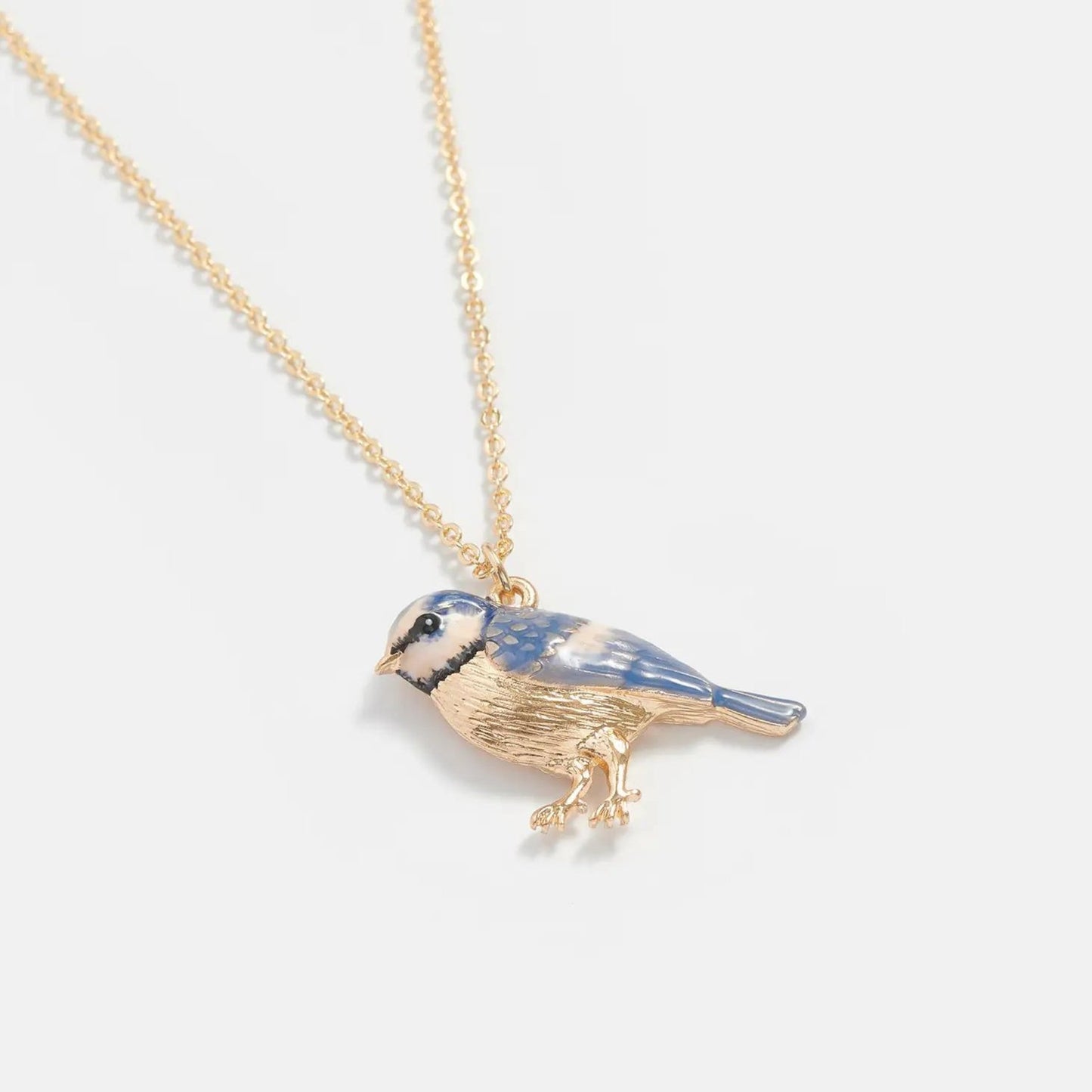 Enamel Blue Tit Necklace - The Little Jewellery Company