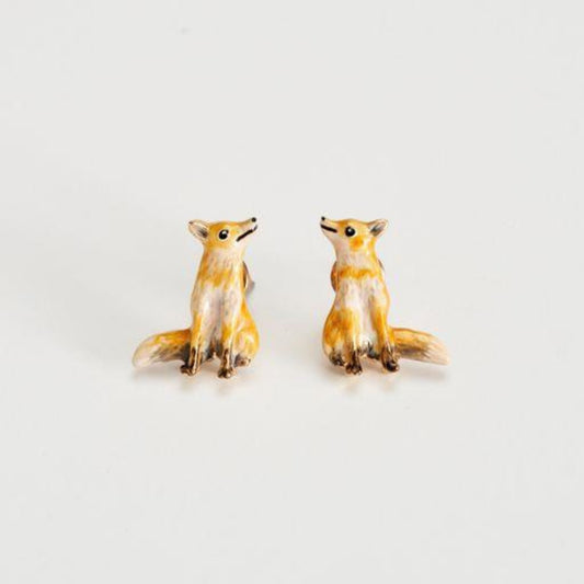 Enamel Fox Studs - The Little Jewellery Company