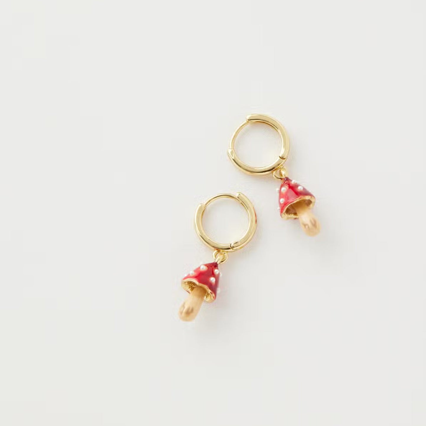 Enamel Mushroom Huggie Earrings - The Little Jewellery Company