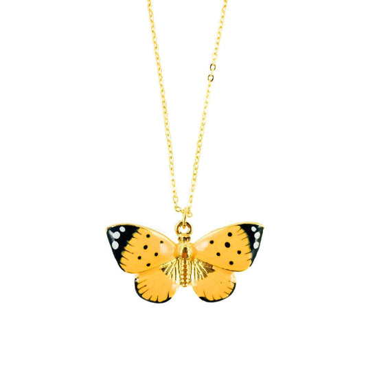 Enamel Painted Lady Butterfly Long Necklace - The Little Jewellery Company