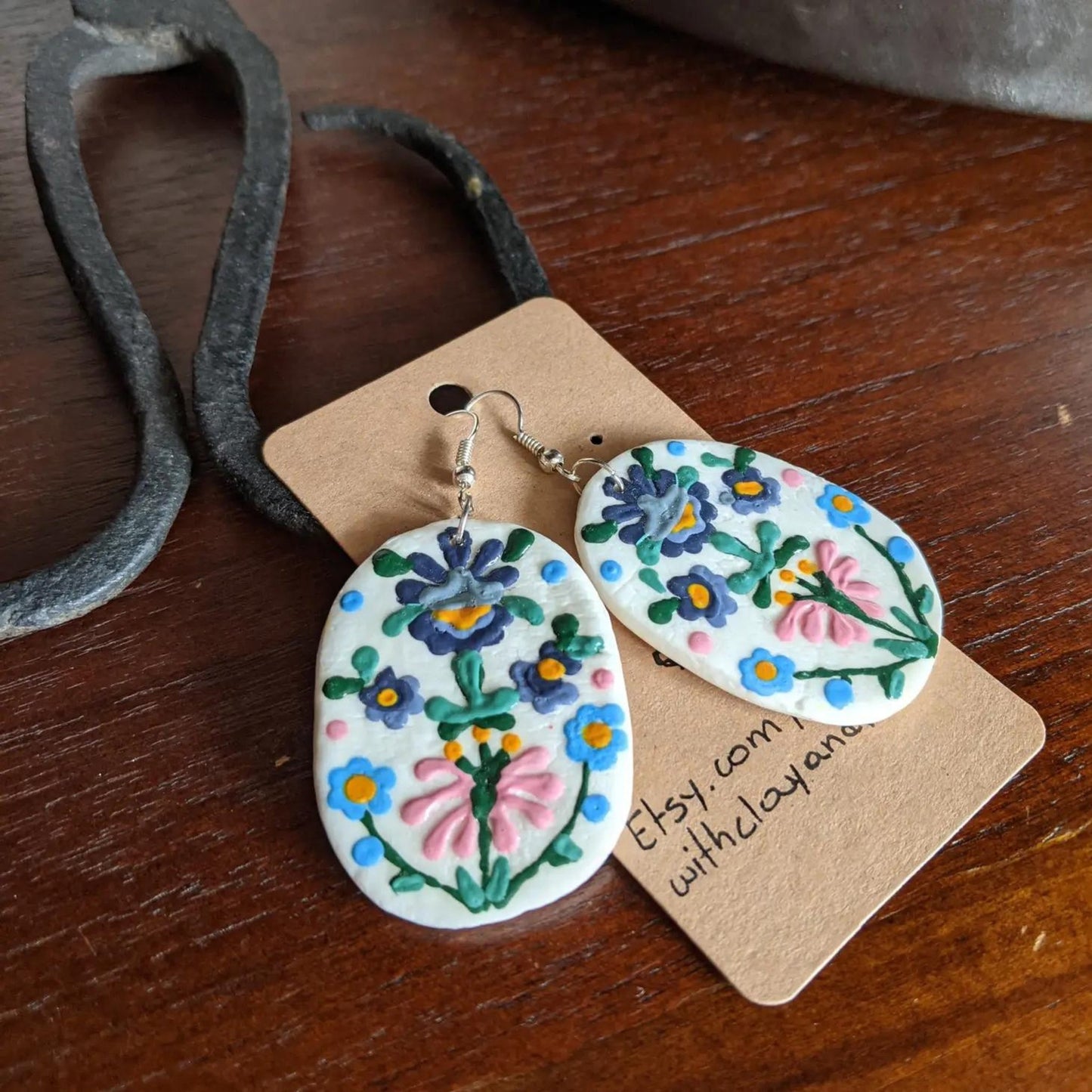 Floral Colourful Clay Earrings - The Little Jewellery Company