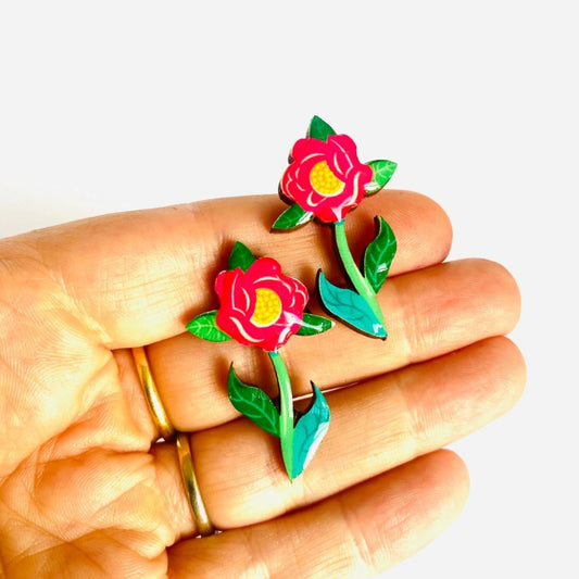 Flower Stem Earrings - The Little Jewellery Company