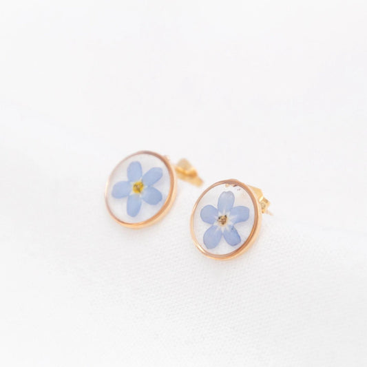 Forget-Me-Not Flower Studs - Gold Plated - The Little Jewellery Company