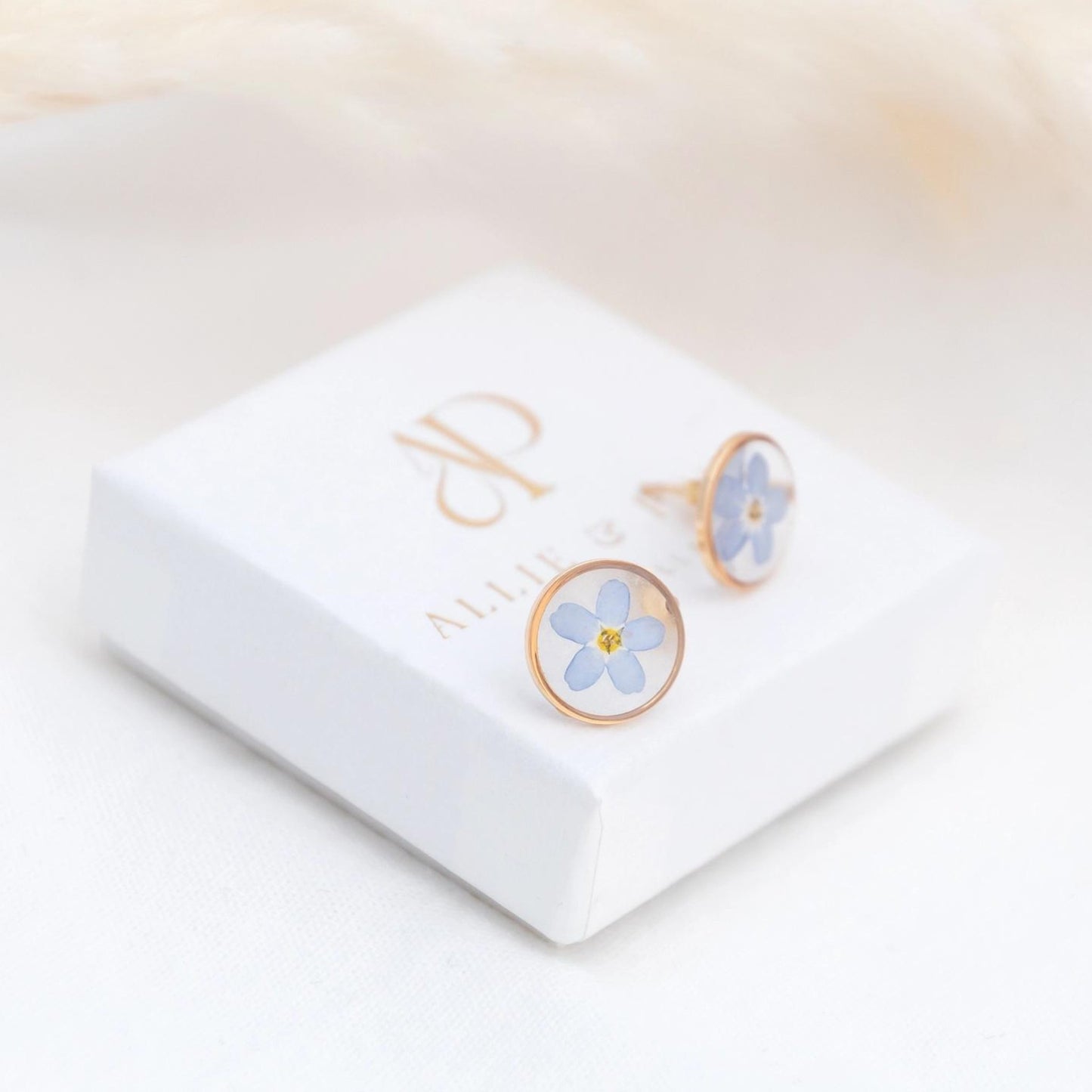 Forget-Me-Not Flower Studs - Gold Plated - The Little Jewellery Company