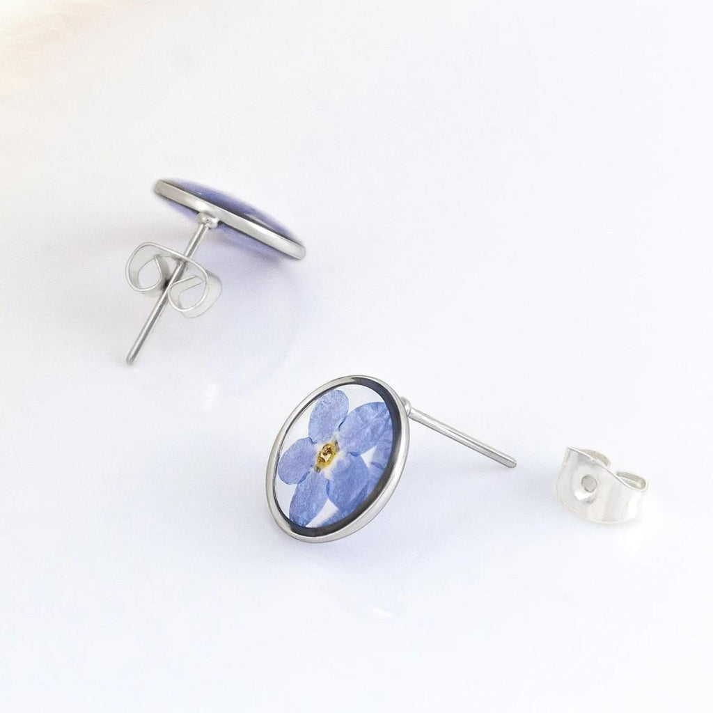 Forget-Me-Not Flower Studs - Silver Plated - The Little Jewellery Company