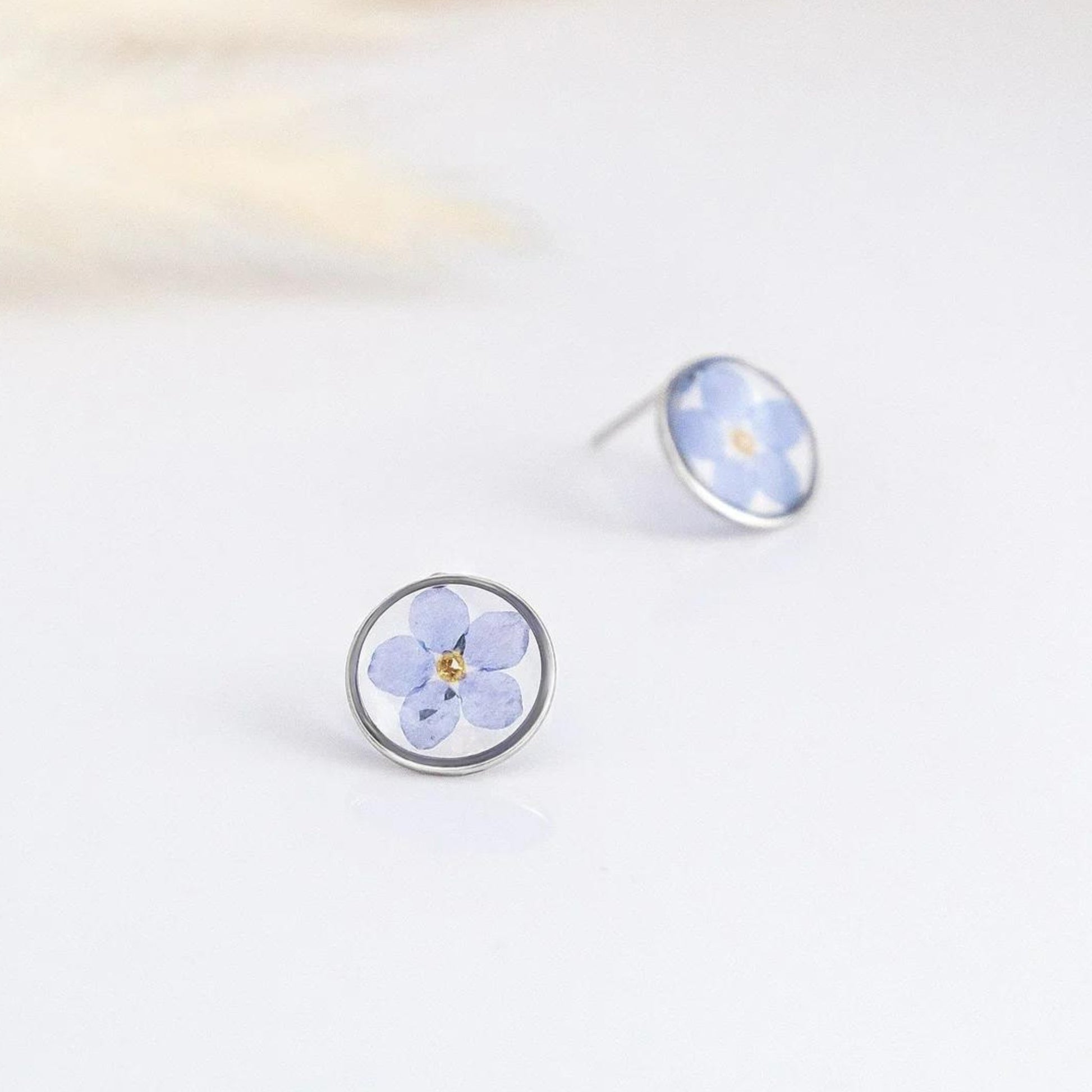 Forget-Me-Not Flower Studs - Silver Plated - The Little Jewellery Company