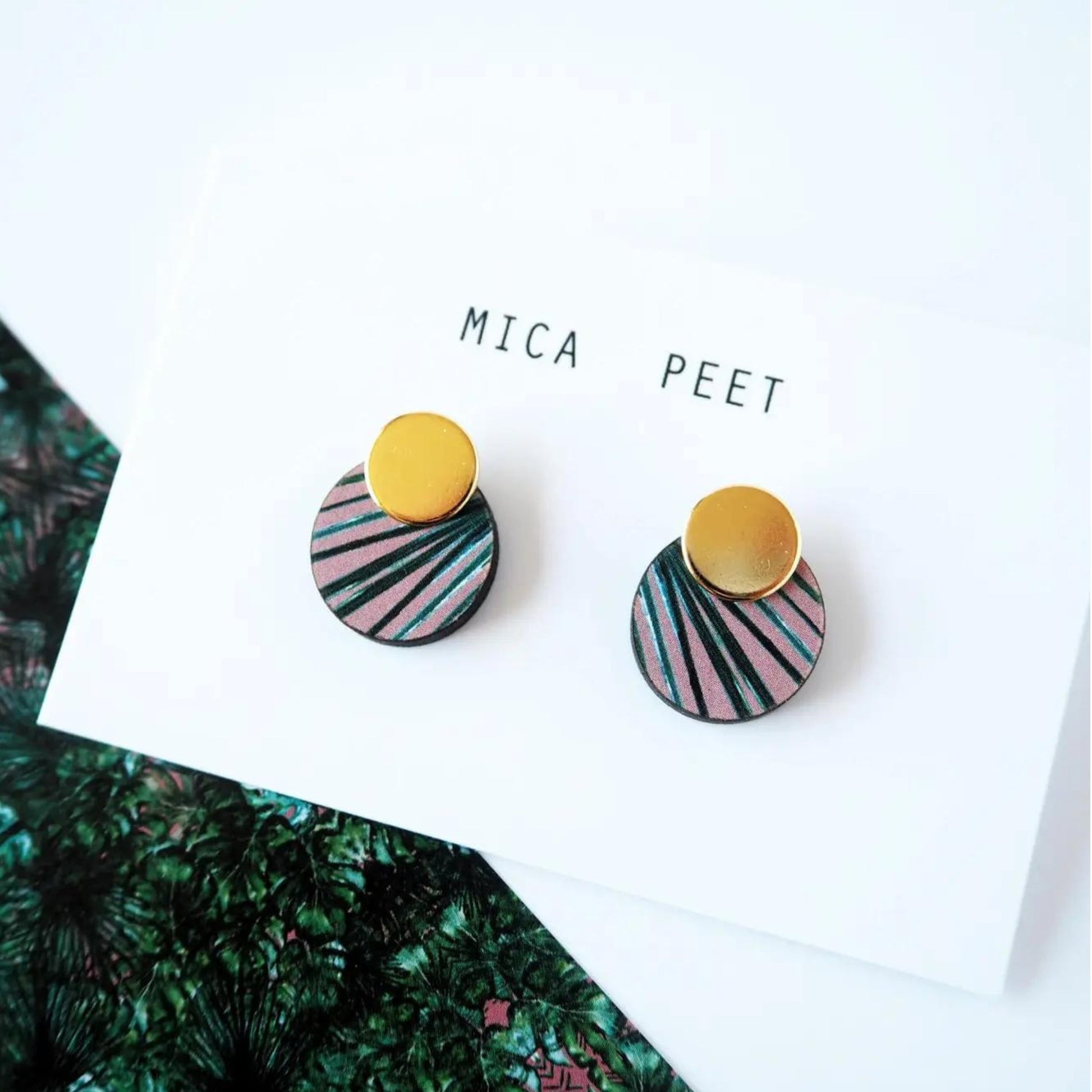 Geometric Palm Leaf Earrings - The Little Jewellery Company