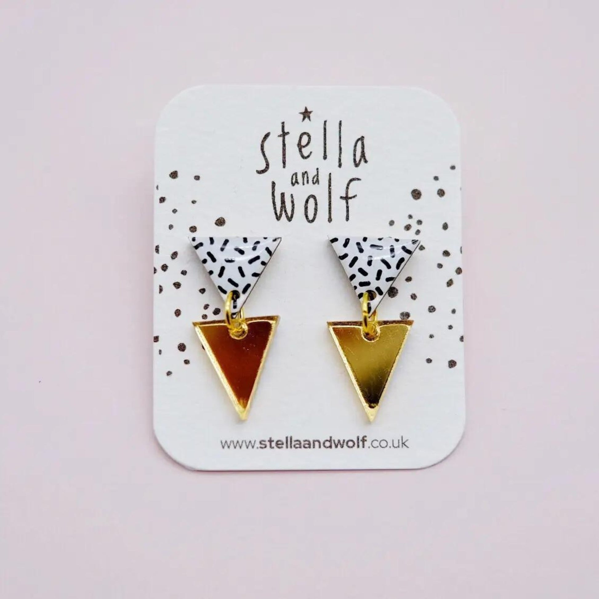 Geometric Triangle Drop Earrings - The Little Jewellery Company