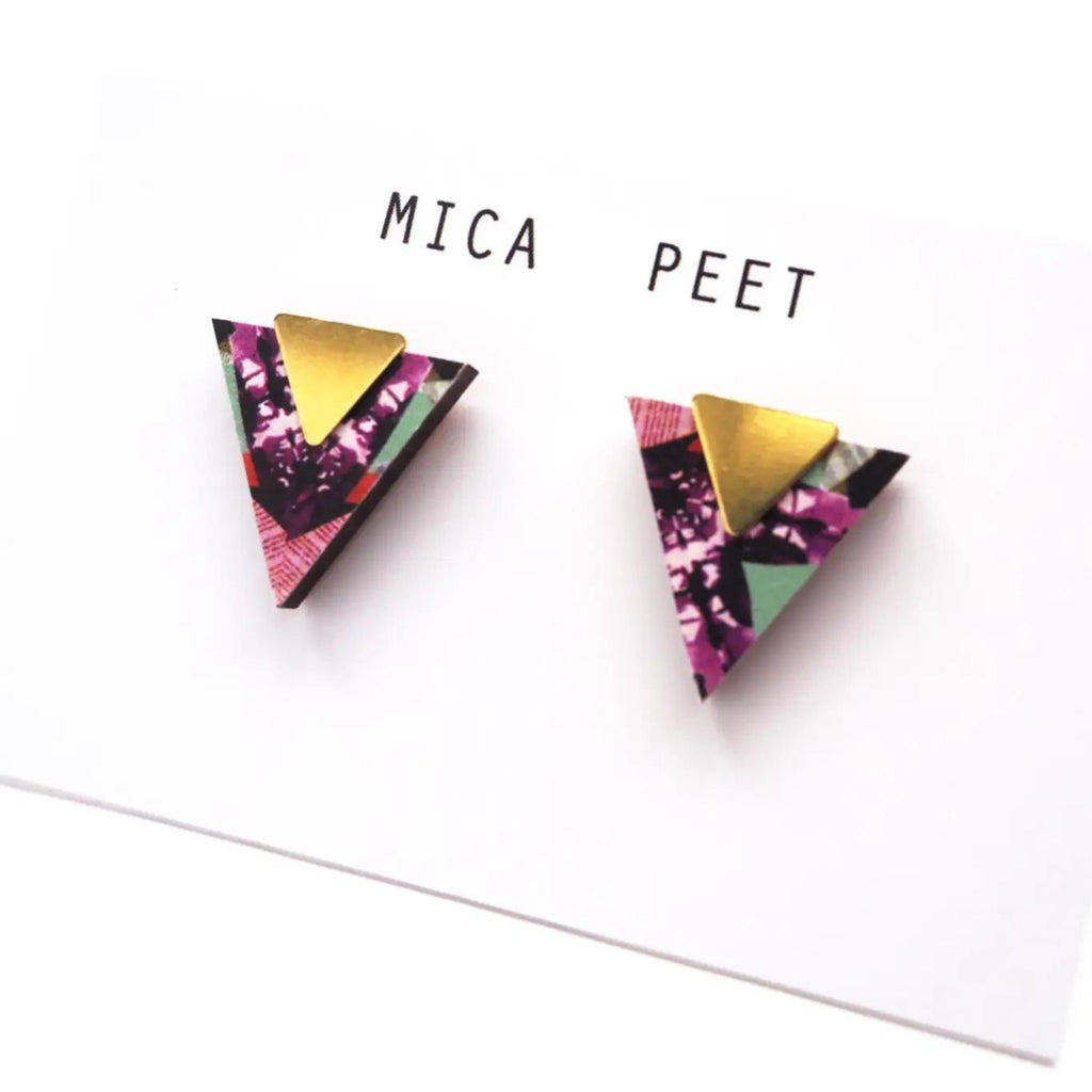 Geometric Triangle Stud Earrings - The Little Jewellery Company