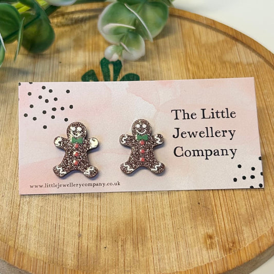 Gingerbread Studs - The Little Jewellery Company