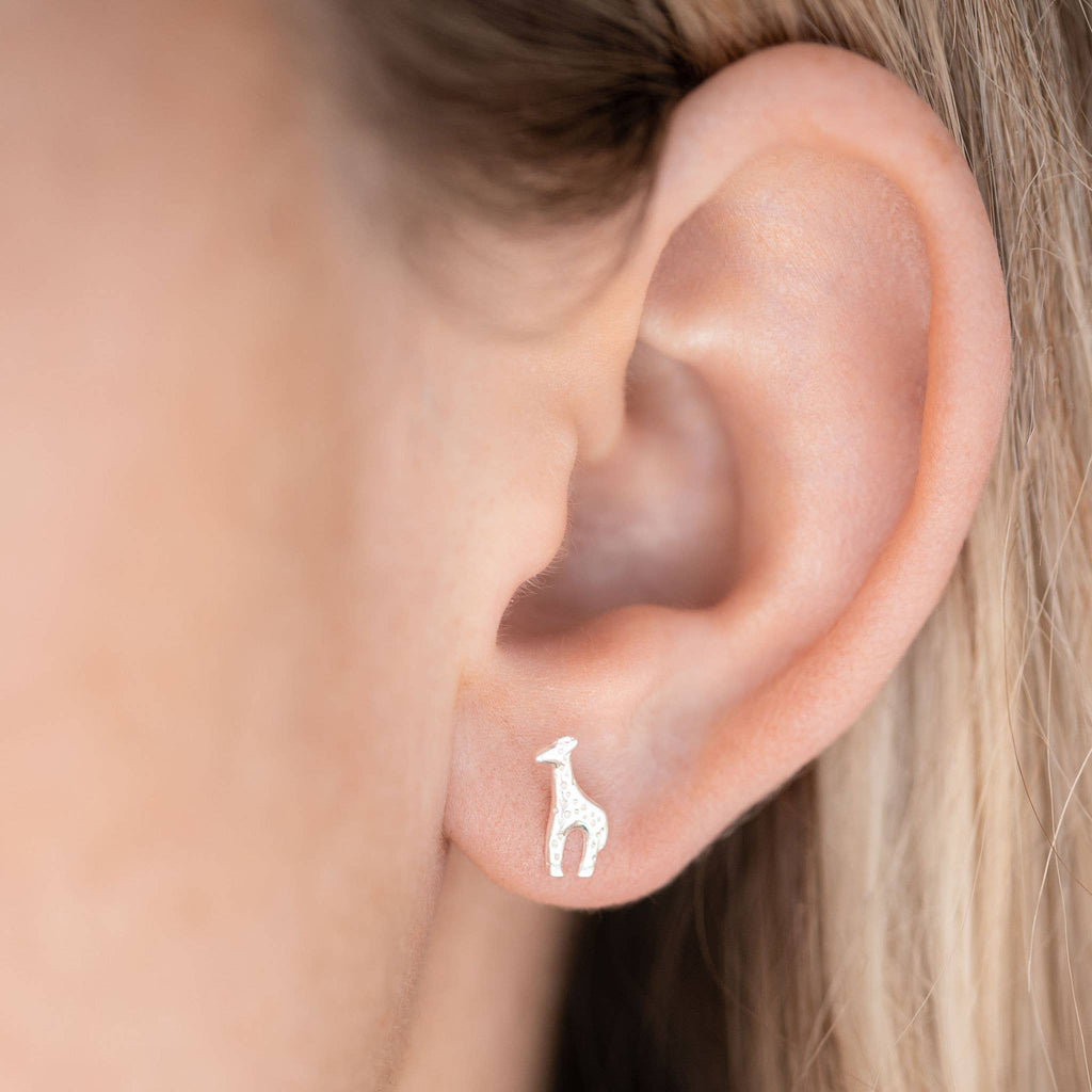 Giraffe Sterling Silver Earrings - The Little Jewellery Company