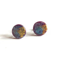 Glass and Gold Midi Stud Earrings - Dragon Egg - The Little Jewellery Company