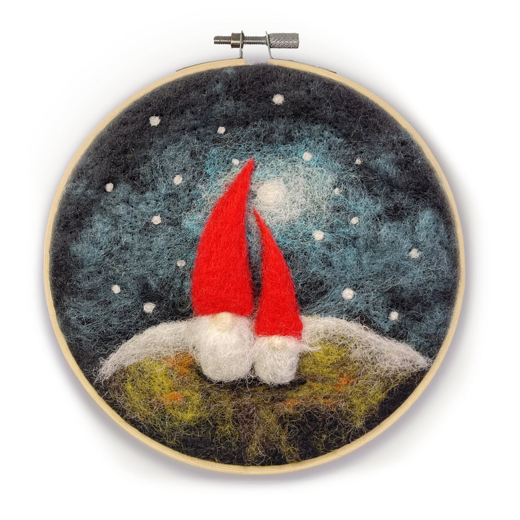 Gnomes in a Hoop Needle Felting Craft Kit - The Little Jewellery Company