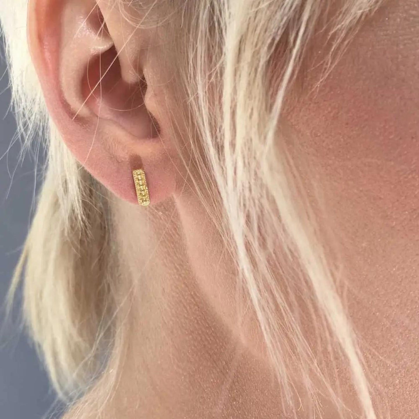 Gold Leote Stud Earrings - The Little Jewellery Company
